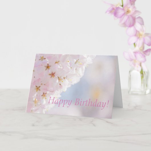 Cherry Blossom Birthday Card Kaart (Orchidee)