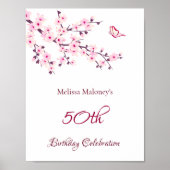 Cherry Blossom Birthday Custom Birthday Poster (Voorkant)