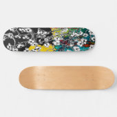Cherry Blossom Black Cat Abstract Floral Persoonlijk Skateboard (Horizontaal)