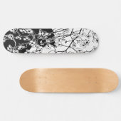 Cherry Blossom Black Cat Floral Black and White Persoonlijk Skateboard (Horizontaal)