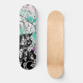 Cherry Blossom Black Cat Floral Green Pink Sky Persoonlijk Skateboard (Voorkant)