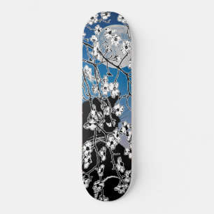 Cherry Blossom Black Cat Full Moon Night Persoonlijk Skateboard