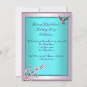 Cherry Blossom Blauwgroen Blauwe Roze Partij 2 Kaart (Achterkant)