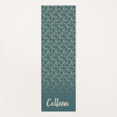 Cherry Blossom Blauwgroen/Jouw naam Yogamat (Voorkant)