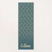 Cherry Blossom Blauwgroen/Jouw naam Yogamat (Achterkant)