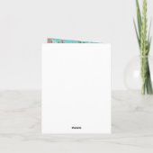 Cherry Blossom Blauwgroen Retro  Baby shower Bedankkaart (Achterkant)