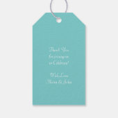 Cherry Blossom Blauwgroen Retro  Baby shower Cadeaulabel (Achterkant)