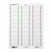 Cherry Blossom Blauwgroen Retro  Baby shower Etiket (Full Sheet)