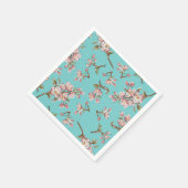 Cherry Blossom Blauwgroen Retro  Baby shower Servet (Hoek)
