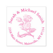 Cherry Blossom Blauwgroen Retro  Baby shower Zelfinktende Stempel (Design)