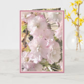 Cherry Blossom bleek roze en witte kaartfoto Kaart (Gele Bloem)