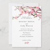 Cherry Blossom  Bleek Roze Weddenschap Save The Date (Voorkant)