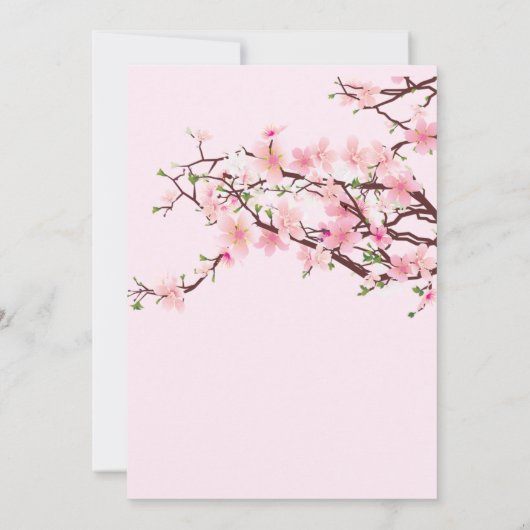 Cherry Blossom  Bleek Roze Weddenschap Save The Date (Achterkant)