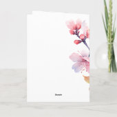 Cherry Blossom Bloem Sympathie Uitvaart Memorial Kaart (Achterkant)