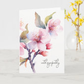 Cherry Blossom Bloem Sympathie Uitvaart Memorial Kaart (Gele Bloem)