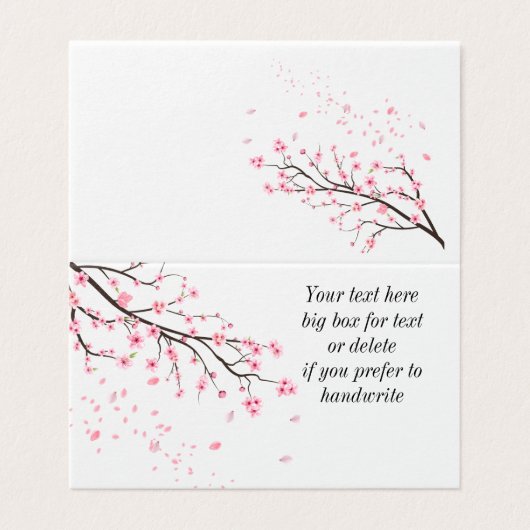 Cherry Blossom bloemblaadjes volgen Kaart (Buitenkant ongevouwen)
