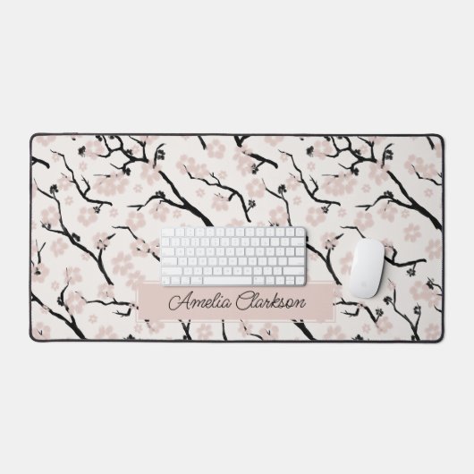 Cherry Blossom Bloemen Aangepaste naam Bureaumat (Keyboard & Muis)
