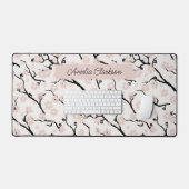 Cherry Blossom Bloemen Aangepaste naam Bureaumat (Keyboard & Muis)