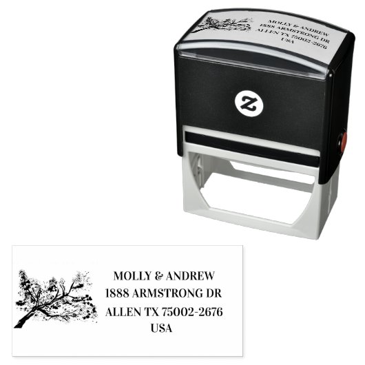 Cherry Blossom Bloemen Bruiloft Retouradres Zelfinktende Stempel (In situ)