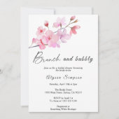 Cherry Blossom Bloemen Brunch en Bubble Kaart (Voorkant)