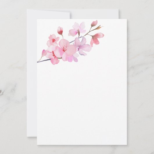 Cherry Blossom Bloemen Brunch en Bubble Kaart (Achterkant)