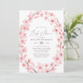 Cherry Blossom Bloemen Meisje Baby shower Kaart (Staand voorkant)