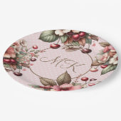 Cherry Blossom Bloemen Verjaardag Papieren Bordje (Gekanteld)