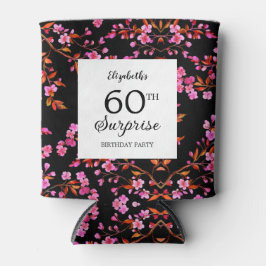 Cherry Blossom Bloemen Verrassing Zwart Verjaardag Blikjeskoeler