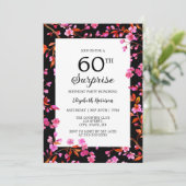 Cherry Blossom Bloemen Verrassing Zwart Verjaardag Kaart (Staand voorkant)