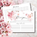 Cherry Blossom Bloemen Vrijgezellenfeest Recept Ka Briefkaart<br><div class="desc">roze kersenbloesem bloemenreceptkaart. Voorzijde kaart heeft ruimte voor de recepttitel,  uit de keuken van & ingrediënten. De achterkant heeft een rij voor een routebeschrijving. Bijpassende uitnodigingen zijn beschikbaar in onze shop</div>