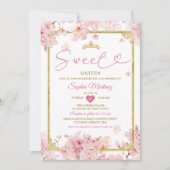 Cherry Blossom Bloemen Zoet 16e Meisje Verjaardag Kaart (Voorkant)