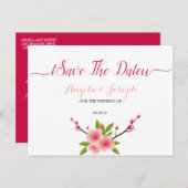 Cherry Blossom bloesem Bewaar de datum Briefkaart (Voorkant / Achterkant)