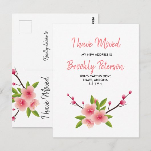 Cherry Blossom bloesem hebben bewegen Briefkaart (Voorkant / Achterkant)