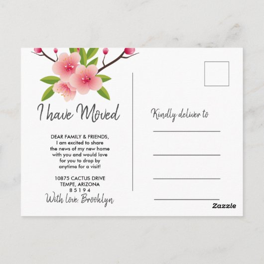 Cherry Blossom bloesem hebben bewegen Briefkaart (Achterkant)