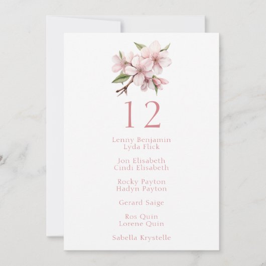  Cherry Blossom bloesem trouwtafel stoel Kaart (Voorkant)