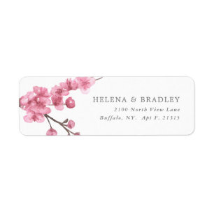 Cherry Blossom Bloom  Adres voor retourzending Etiket