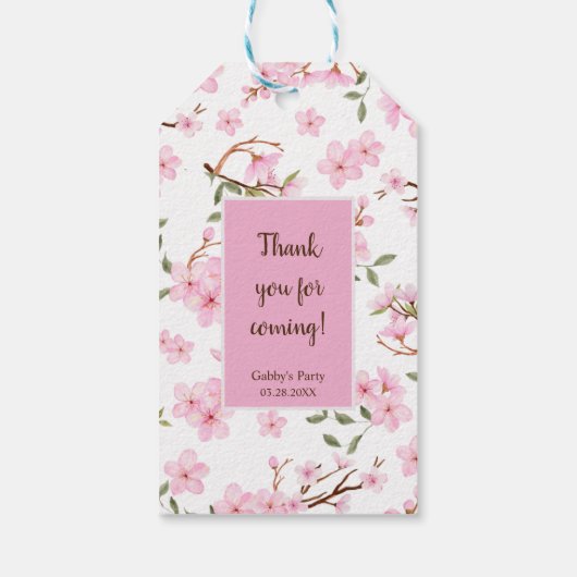 Cherry Blossom Bloom Gift Label Cadeaulabel (Achterkant)