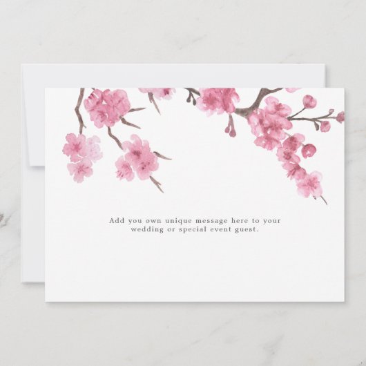 Cherry Blossom Bloom | Huwelijk Dank u Bedankkaart (Achterkant)