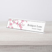 Cherry Blossom Bloom | Naam + titel Bureau Naambordje (Voorkant)