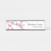 Cherry Blossom Bloom | Naam + titel Bureau Naambordje (Voorkant)