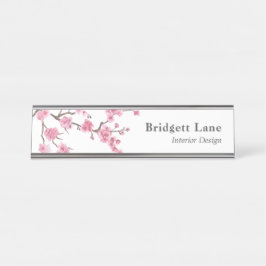 Cherry Blossom Bloom | Naam + titel Bureau Naambordje