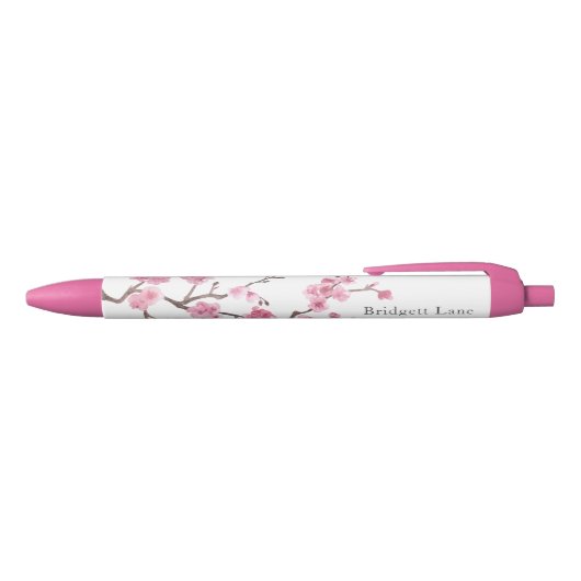 Cherry Blossom Bloom | Naam + titel Zwarte Inkt Pen (Bovenkant)