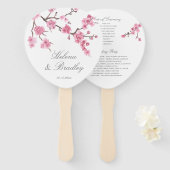 Cherry Blossom Bloom | roze | Trouwprogramma Handwaaier (Voorkant en achterkant)