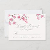 Cherry Blossom Bloom | Roze weddenschap RSVP (Voorkant)