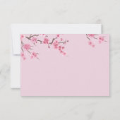Cherry Blossom Bloom | Roze weddenschap RSVP Kaartje (Achterkant)