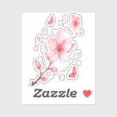 Cherry Blossom Bloom Vinyl Sticker – Soft Pink (Vel)