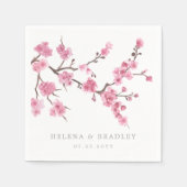 Cherry Blossom Bloom | Weddenschap Cocktail Servet (Voorkant)