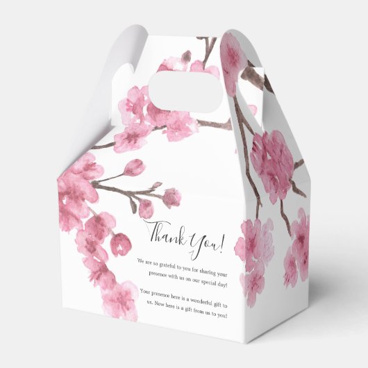 Cherry Blossom Bloom Wedding Bedankdoosjes (Achterkant)