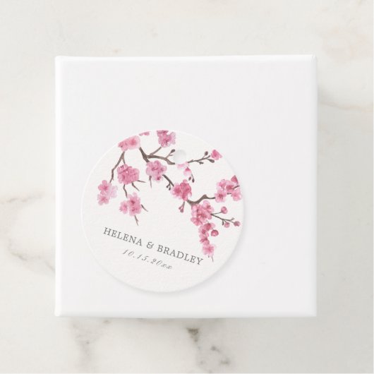 Cherry Blossom Bloom Wedding Bedankt Bedankjes Labels (In situ)