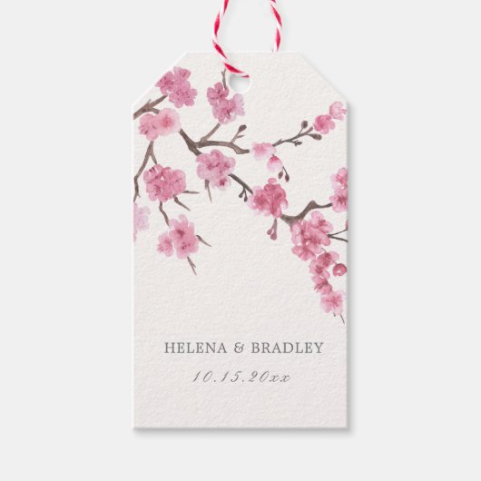 Cherry Blossom Bloom Wedding Bedankt Cadeaulabel (Voorkant)